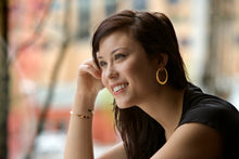 Load image into Gallery viewer, Toby Pomeroy 32 mm 14K Yellow Gold Eclipse Hoop Earrings
