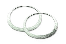Load image into Gallery viewer, TOBY POMEROY Sterling Silver Eclipse Hoop Earrings
