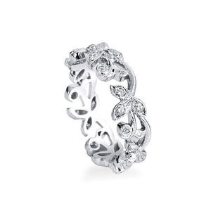 Leafy Vines Diamond Eternity Band
