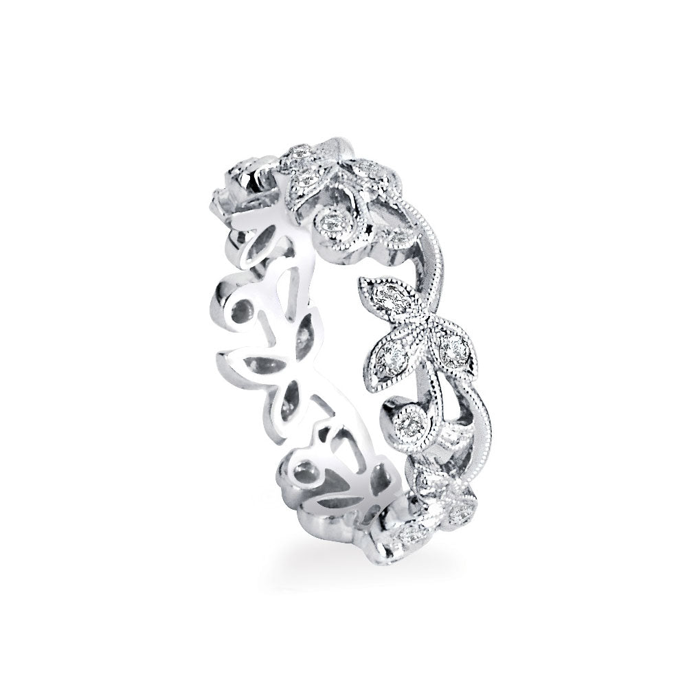 Leafy Vines Diamond Eternity Band