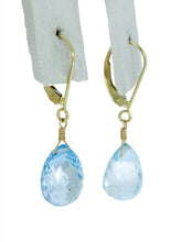 Load image into Gallery viewer, Sky Blue Topaz Briolette Dangles
