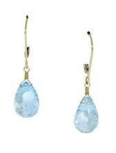 Load image into Gallery viewer, Sky Blue Topaz Briolette Dangles
