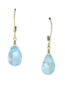 Sky Blue Topaz Briolette Dangles