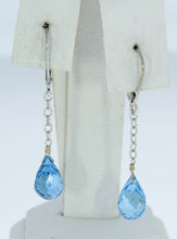 Load image into Gallery viewer, Swiss Blue Topaz Briolette Dangles
