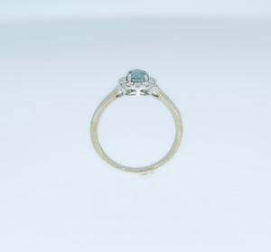 Rose Cut Sapphire Halo Ring