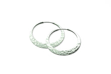 Load image into Gallery viewer, 32 mm Eclipse Hoop Earrings 14KW gold
