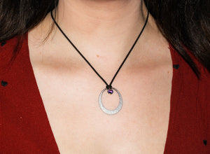 Oval Eclipse Pendant With Amethyst by Toby Pomeroy