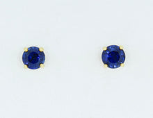 Load image into Gallery viewer, 7.25 mm Sapphire Studs in Yellow Gold
