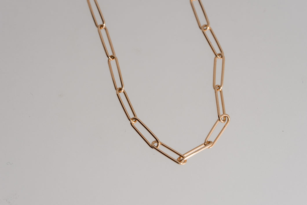 Rose Gold Paper Clip Necklace