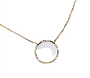 Circle Pendant With Diamond Stations