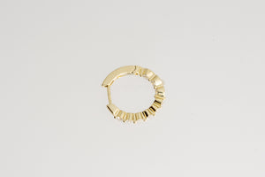 Yellow Gold Inside Out Diamond Hoops