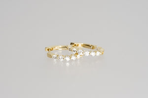 Yellow Gold Inside Out Diamond Hoops