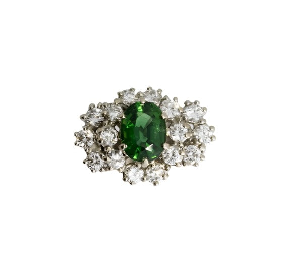 Grassy Green Tourmaline Ring