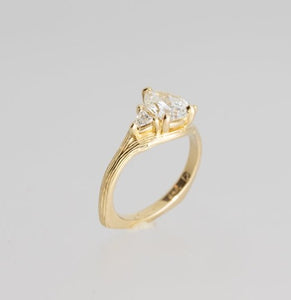 Pear Diamond Ring with Trillion Sides