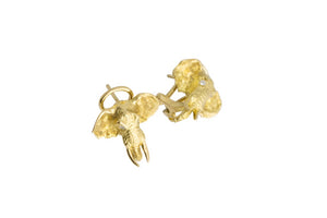 Elephant Earrings With Diamond Eyes
