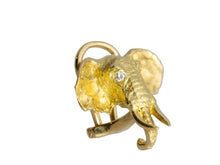 Load image into Gallery viewer, Elephant Earrings With Diamond Eyes
