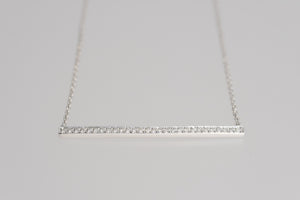 Diamond Bar Necklace in White Gold