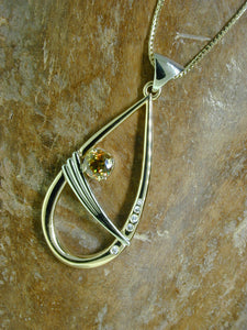 Two-Tone Gold Sphene Pendant