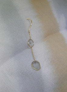 Diamond slice dangle earrings
