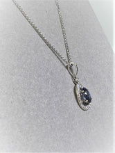 Load image into Gallery viewer, Benitoite and diamond pendant
