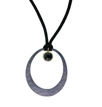 Load image into Gallery viewer, Oval Eclipse with Black Spinel Pendant
