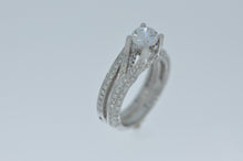 Load image into Gallery viewer, Natalie K semi-mount Diamond engagement ring &amp; wedding band: 14K White Gold
