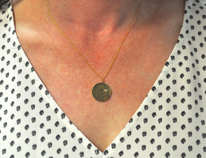 Contrast Medallion Necklace