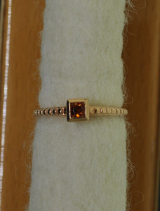 Fire citrine stackable ring
