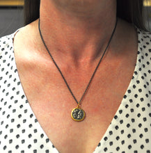 Load image into Gallery viewer, 15-16 Inch Rolo link Chain in Oxidized Sterling Silver
