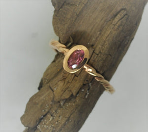 Pink tourmaline stackable ring