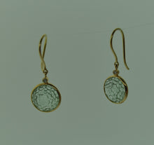 Load image into Gallery viewer, Green quartz dangle earrings
