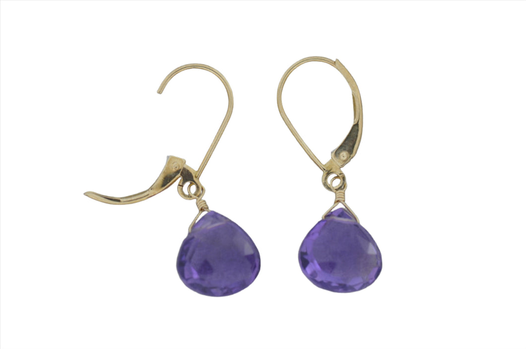 Amethyst Briolette Dangle Earrings