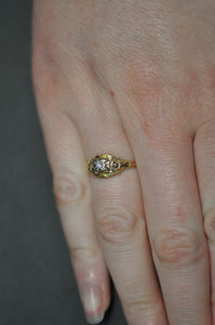Vintage Three Tone Engagement Ring