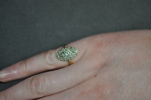Vintage Diamond Ring With Scalloped Edges