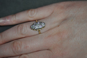 Vintage Diamond Ring With Scalloped Edges