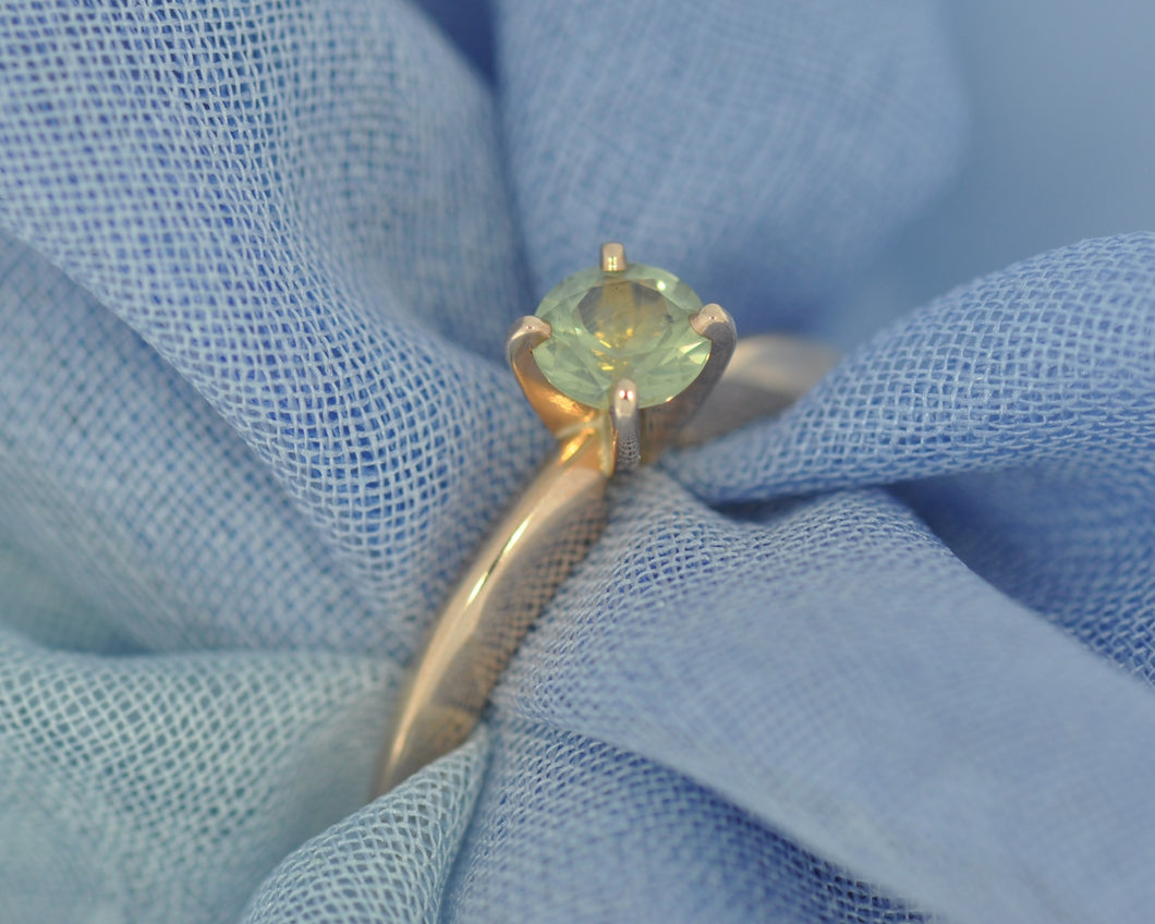 Montana Green Sapphire Solitaire Ring
