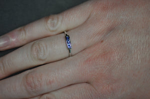 Blue Sapphire Bar Ring