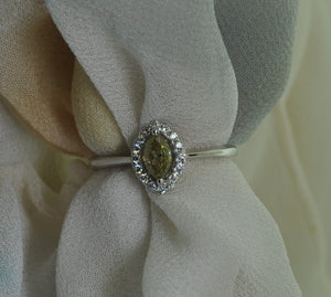 Fancy yellow marquise diamond ring