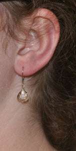 Rock Crystal Quartz Briolette Earrings