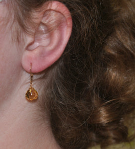 Citrine briolette earrings
