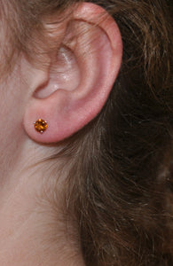 Citrine stud earrings