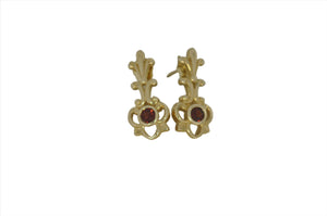 Decorative Garnet Earrings