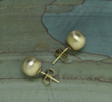 Load image into Gallery viewer, 8 mm textured ball earrings
