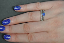 Load image into Gallery viewer, Sapphire Ring With Diamond and Satin Accents
