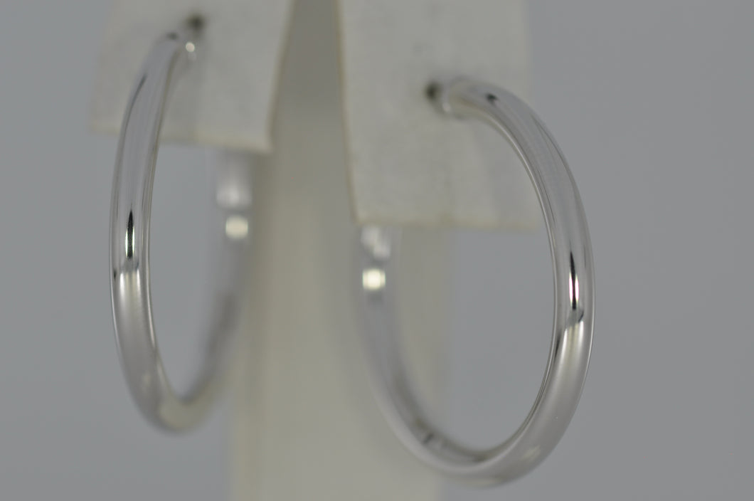 30 mm White Gold Hoops