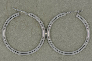 30 mm White Gold Hoops