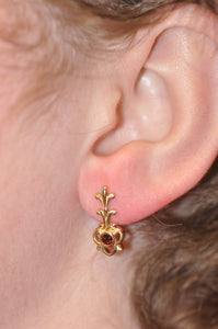 Decorative Garnet Earrings