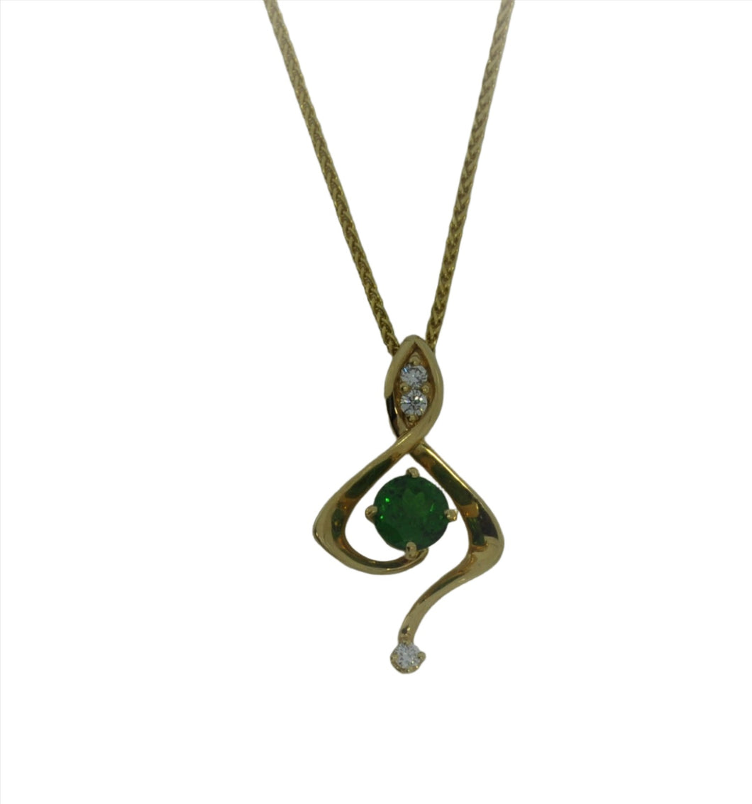 Clef Pendant with Tsavorite Garnet