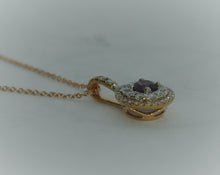 Load image into Gallery viewer, Grape Garnet With Double Halo Pendant
