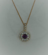 Load image into Gallery viewer, Grape Garnet With Double Halo Pendant
